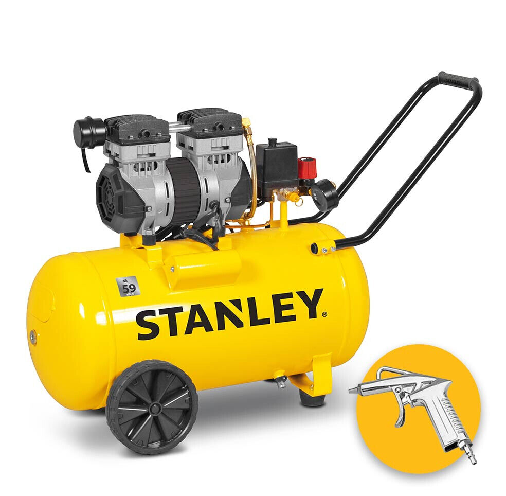 STANLEY DST 240/8/50 COMPRESSORE ARIA SILENZIATO SILENZIOSO 50 lt, 2 HP