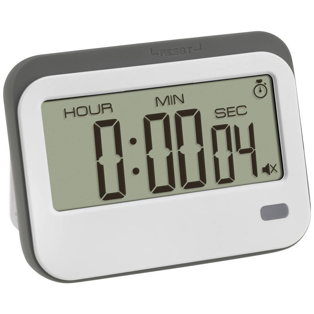 TFA Dostmann Digitaler Timer mit Stoppuhr und Wecker Timer Bianco, Grigio