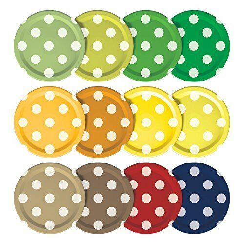 Mortier Pilon Dotted Design Mason Jar coperchi, Bianco (R9I)