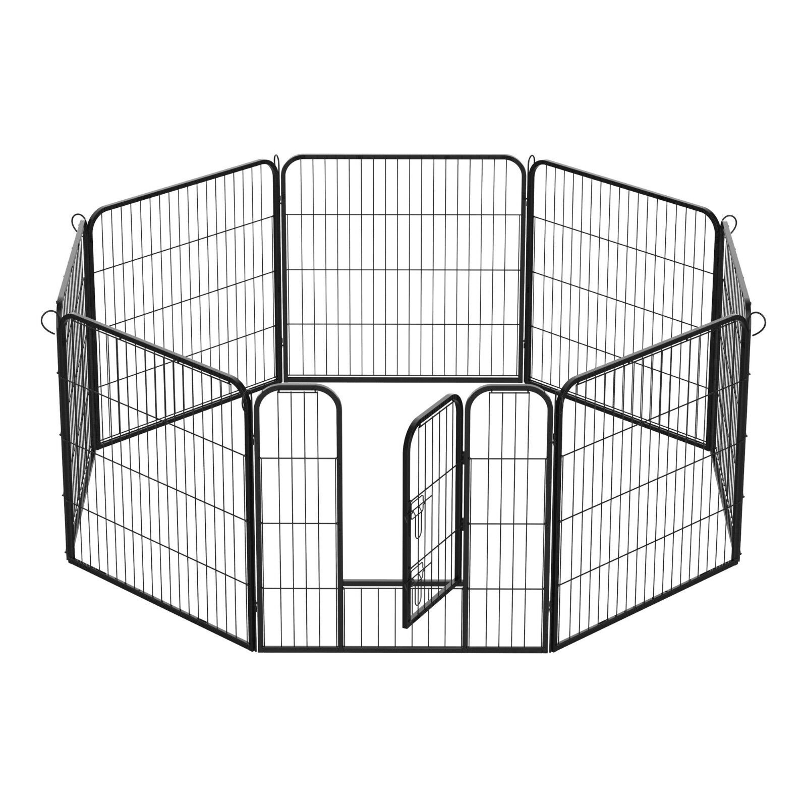 RECINTO PER CANE GATTO CUCCIOLI PIEGHEVOLE GABBIA PER ESTERNO 8 PANNELLI 80x80CM