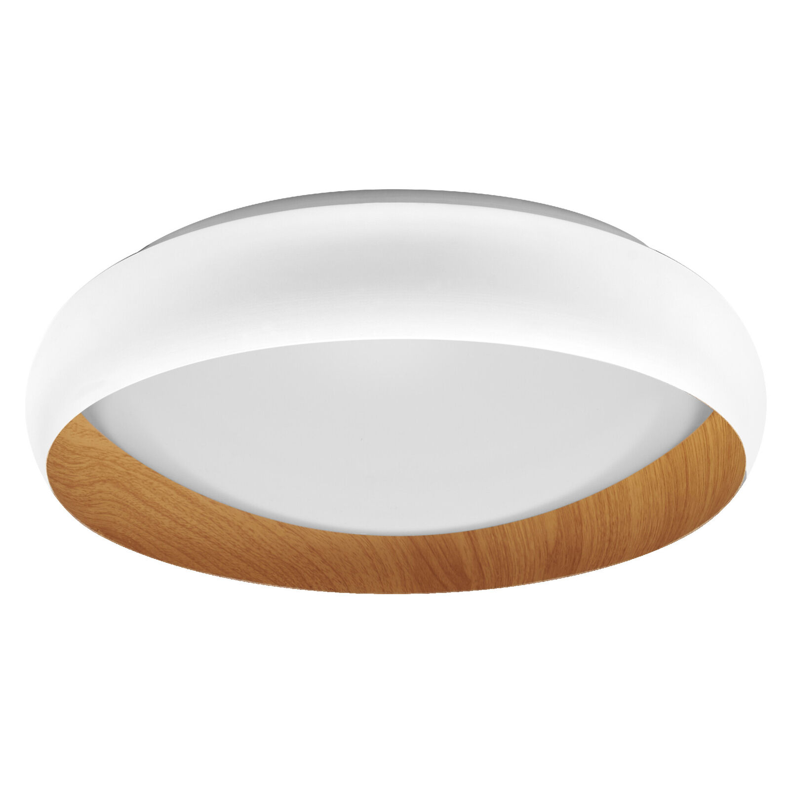 LEDVANCE ORBIS Livia LED-Deckenleuchte mit Metallring, weiß/Holzdekor, 24W, 1200
