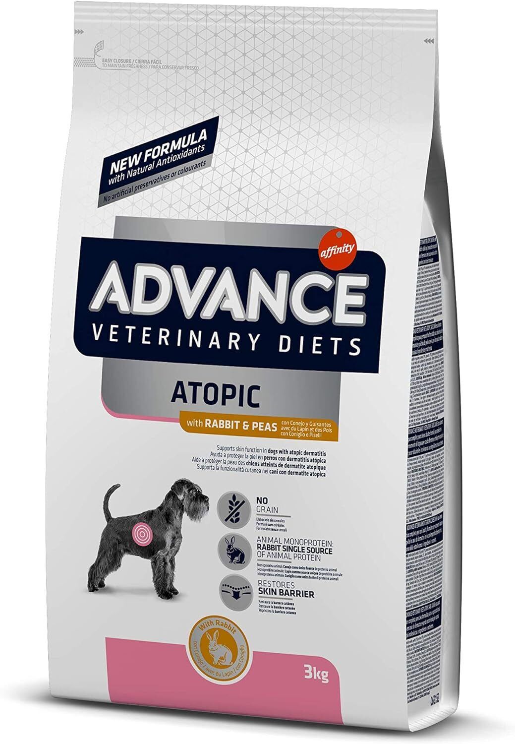 Advance Atopic Cara Cibo per Canni, Misto, 3 kg, Confezione da 1