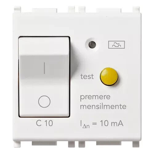 Interruttore MTDifferenziale 1P+N C10 10mA bianco - 14411.10