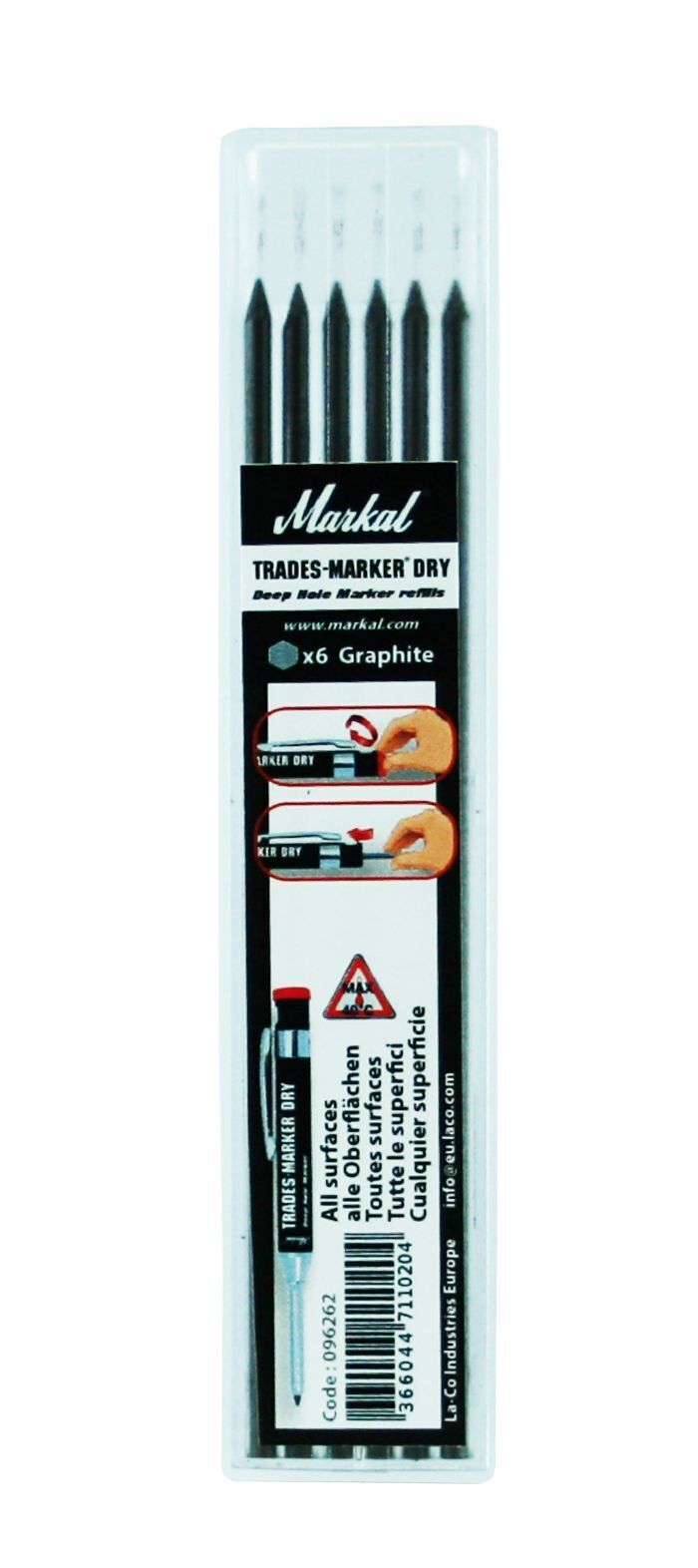 MARKAL 140096262 Ricambio 6 Mine Grafite Trades-Marker D