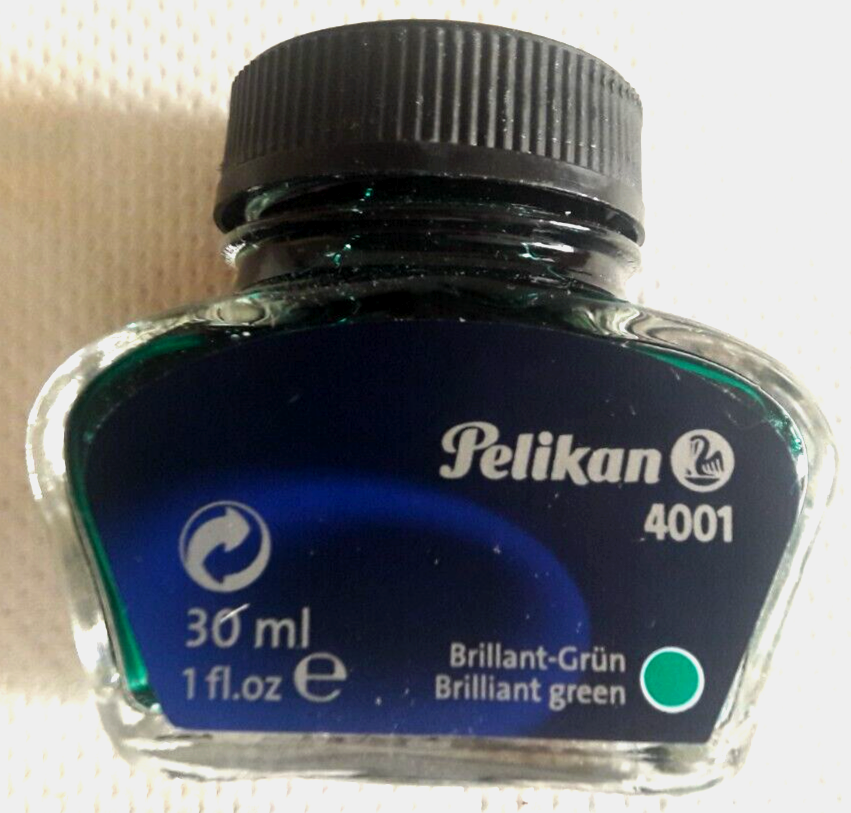 PELIKAN inchiostro 4001 per penne stilografiche verde brillante da 30 ml nuovo