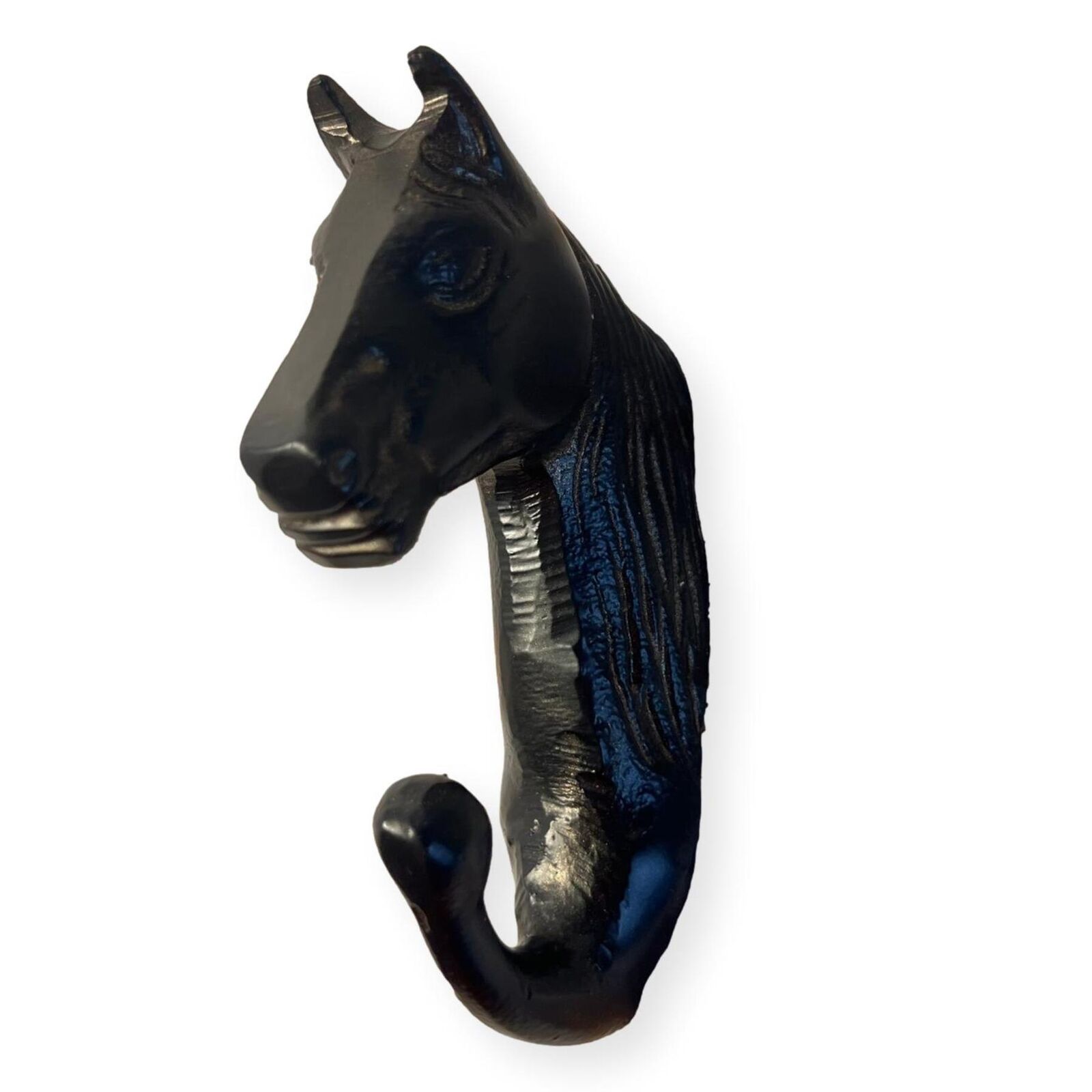 Wall-Mounted Cast Iron Horse Head Hook for Hats, Coats