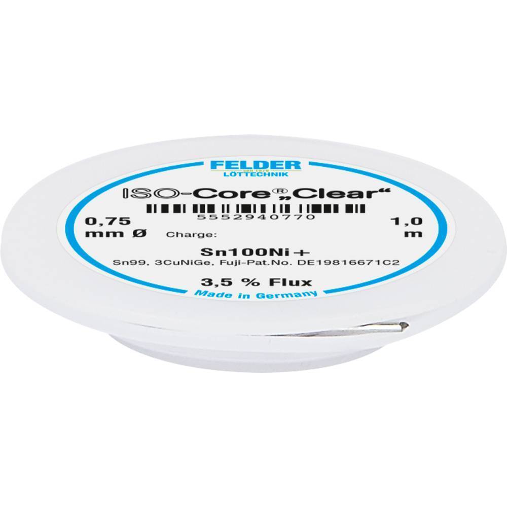 Felder ISO-Core Clear Sn100Ni+ Stagno senza piombo Bobina Sn99,25Cu0,7Ni0,05