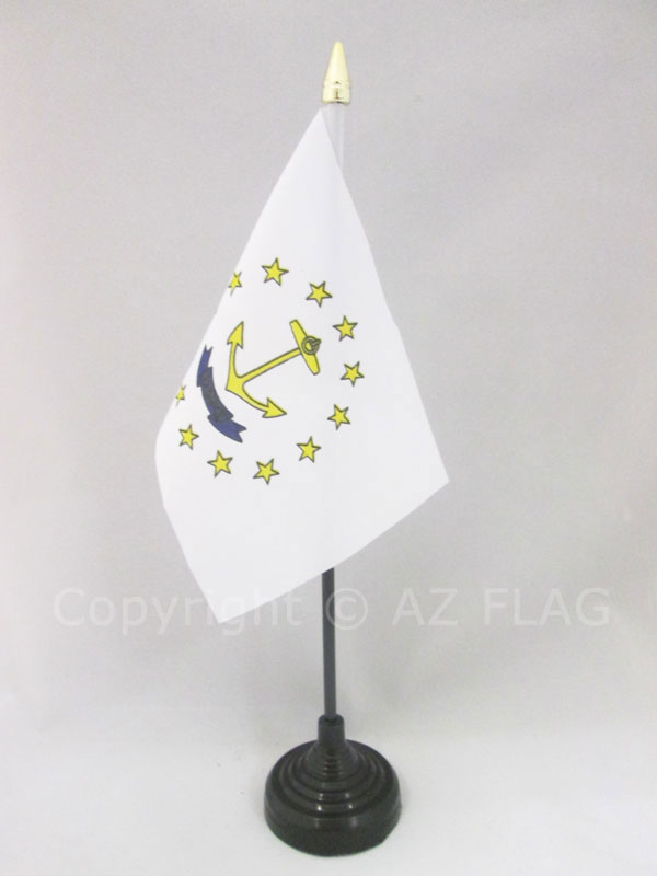 BANDIERA DA TAVOLO RHODE ISLAND 15x10cm - PICCOLA BANDIERINA STATO AMERICANO – U