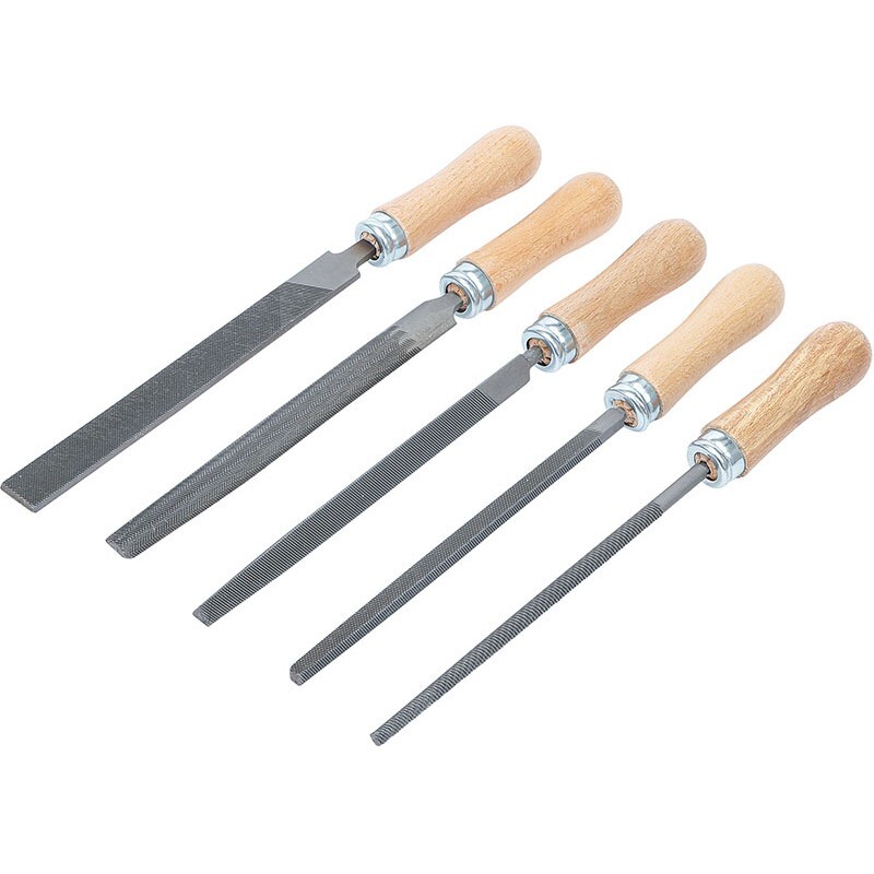 set 5 pz,lime, impugnatura in legno, 150 mm - codice bgs50206 FBGS50206 BGS offi