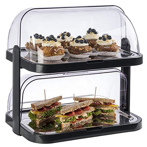 Aps Buffet Showcase"Double Decker" - 2 cofani trasparenti roll-top che si aprono