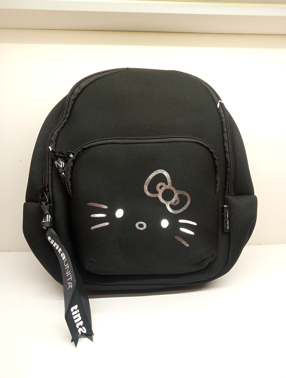 ZAINETTO HELLO KITTY 50' ANNIVERSARIO 25X21X12 NERO 61209 SPEDIZIONE GRATUITA