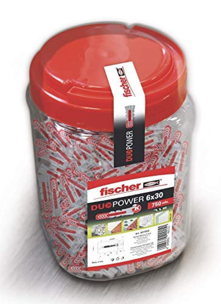 (TG. 6x30/750uds) fischer 557383 Tasselli, Grigio/Rosso, 6x30/750uds - NUOVO