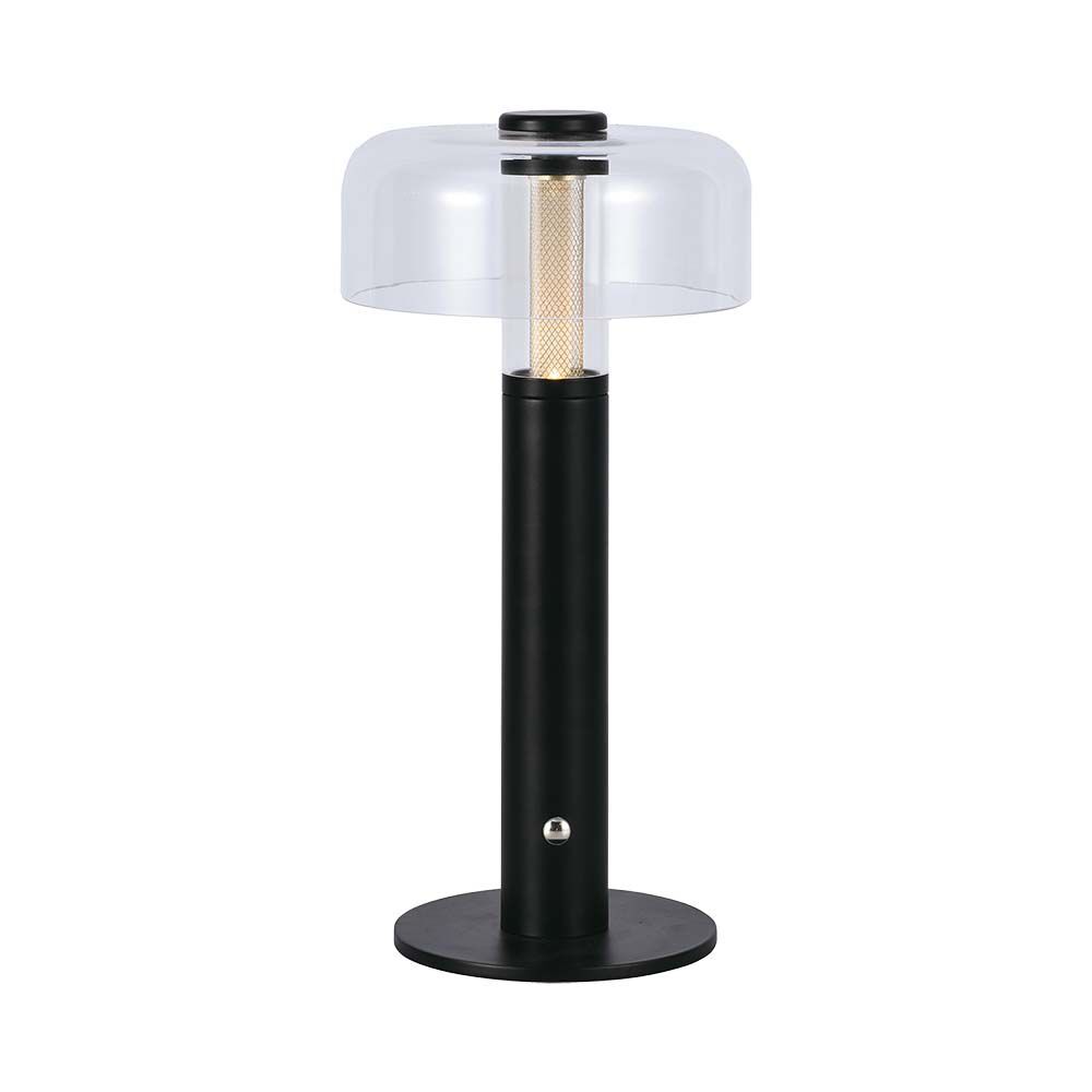 V-TAC VT-1049 Lampada LED da Tavolo a batteria 1W Nero e Bianco Trasparente