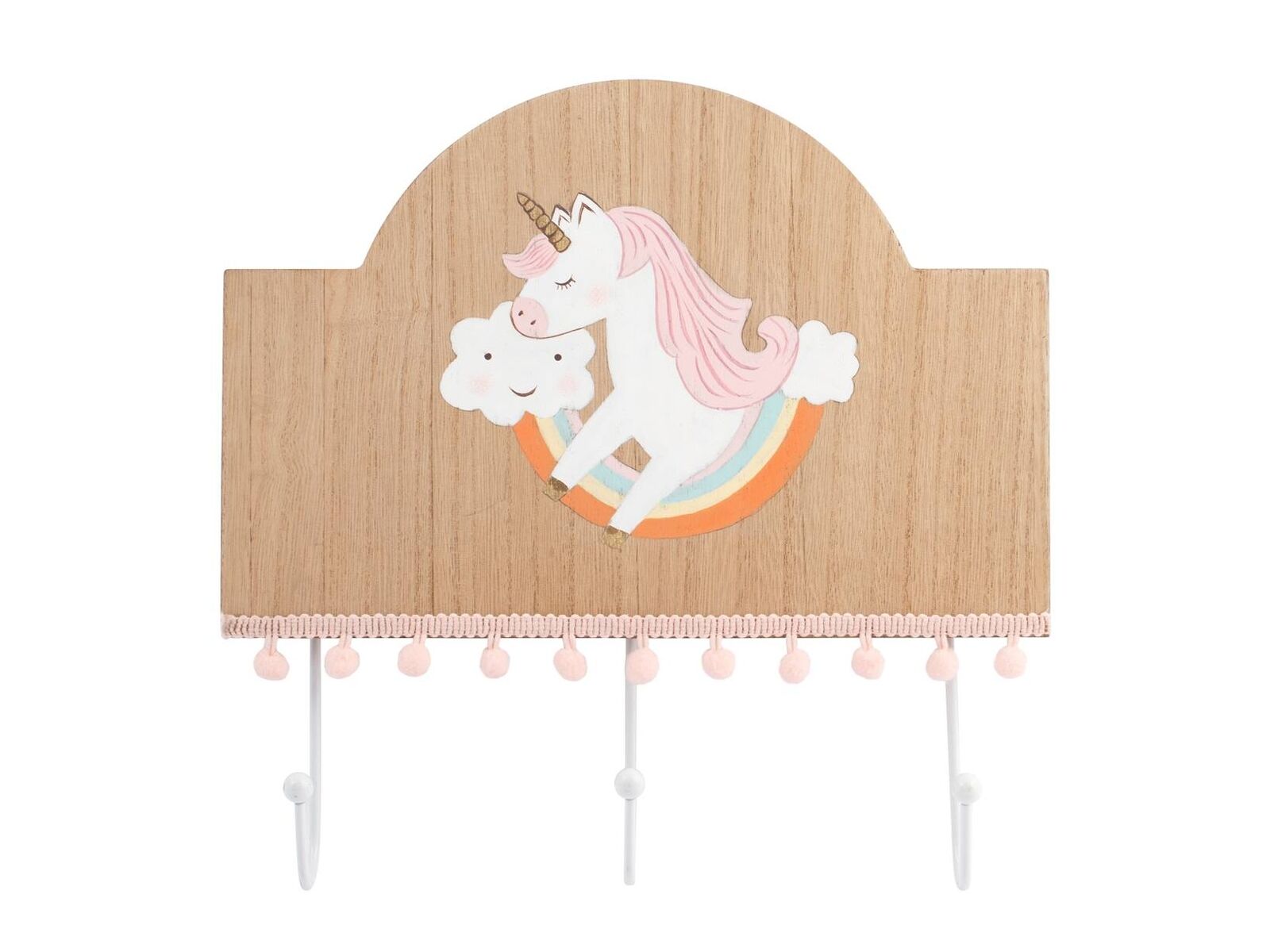 H&h Unicorno Porta Abiti 3 Posti In Legno Con Ganci In Metallo