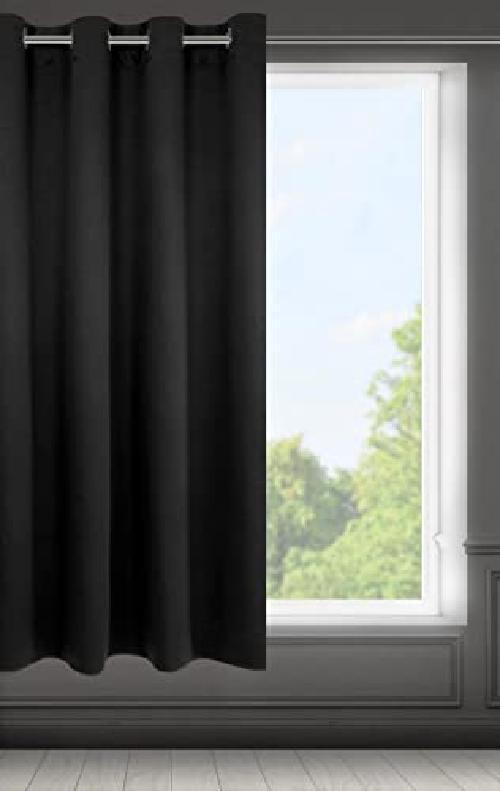 Eurofirany Logan Vorhang Blickdicht, Blackout, Satin Verdunkelungsvorhang mit Ös