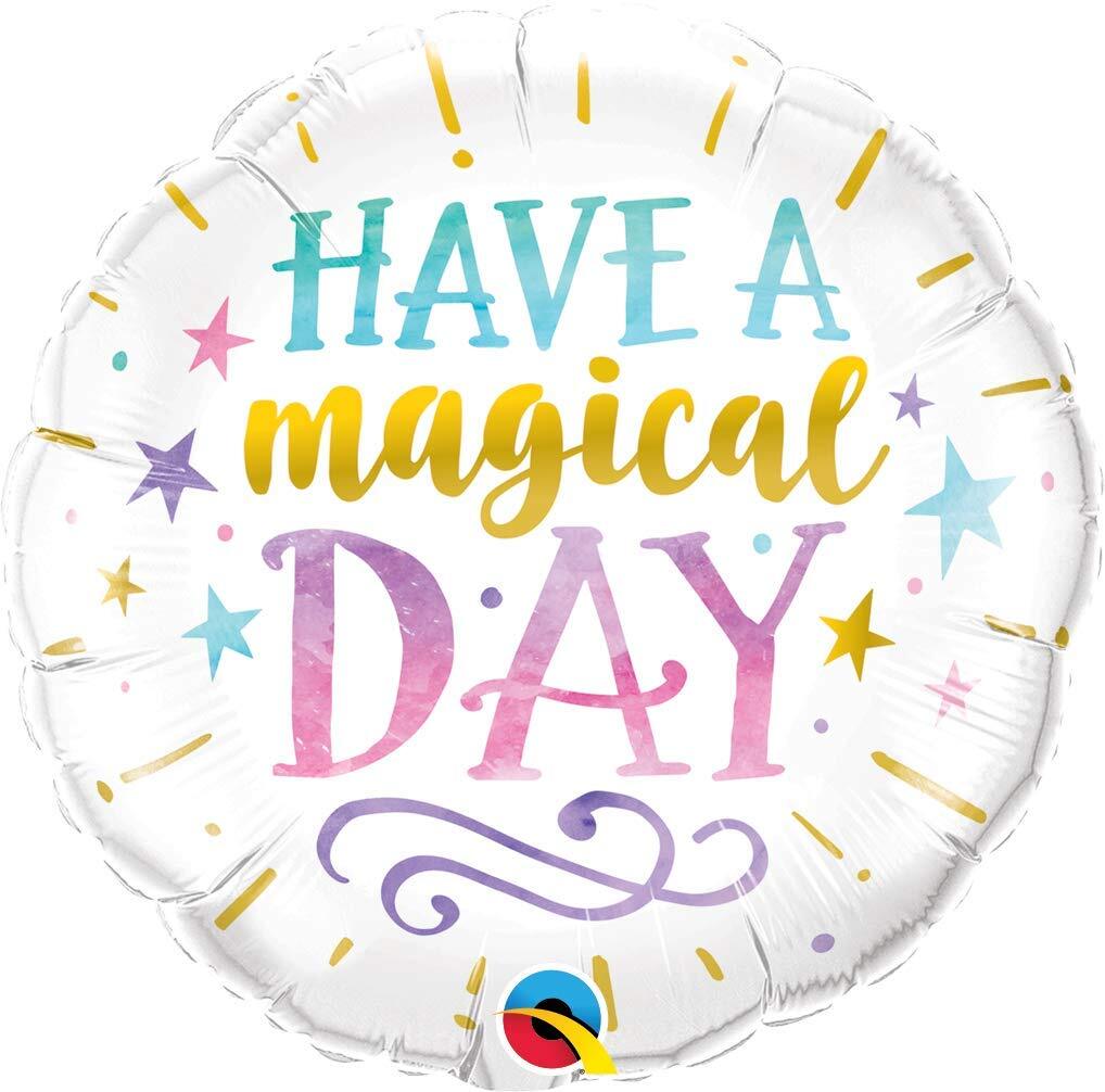 Qualatex 57262 45,7 cm rond Birthday Have a magical Day Latex Ballon 1 CT