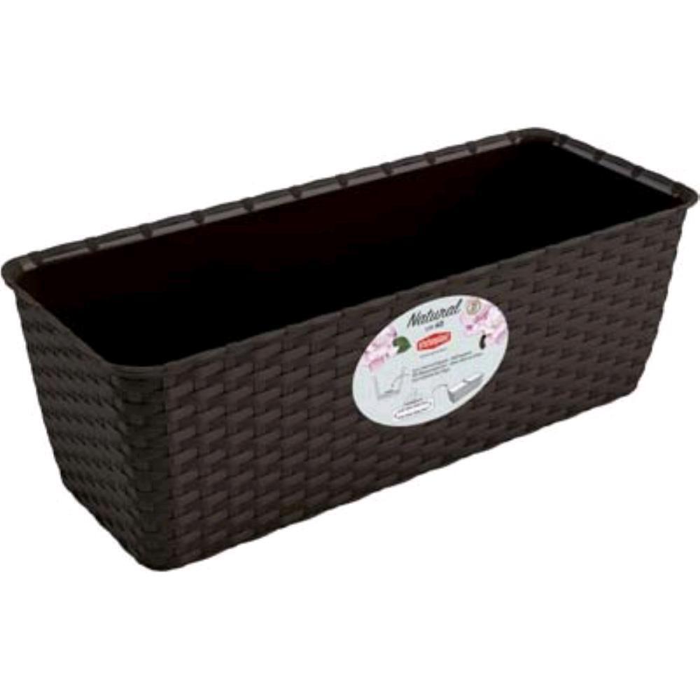 Cassetta + Riserva Natural Stefanplast Pp Rattan Moka Cm 40X16 H.Cm 13 - 1 Pz