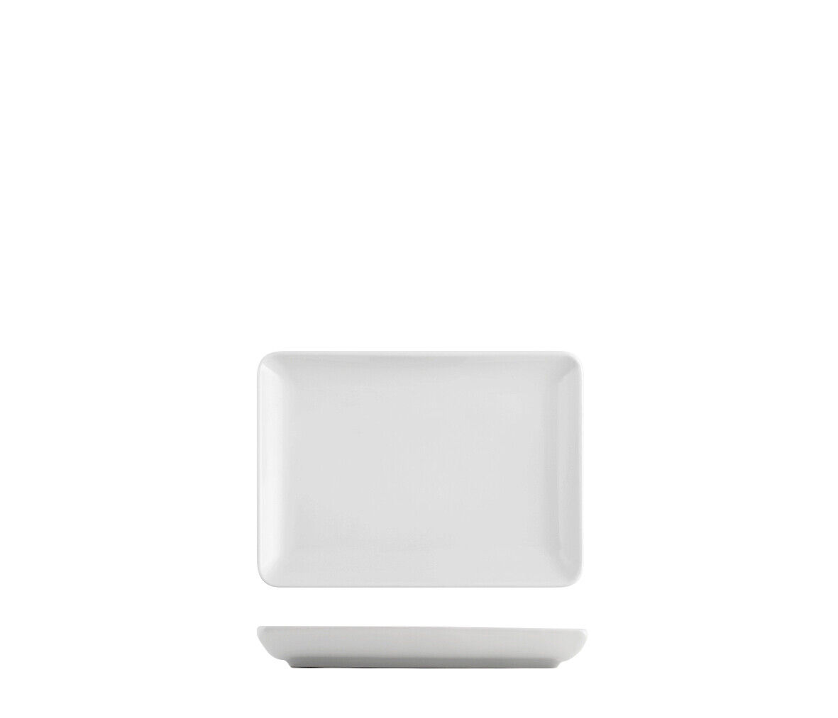 H&H Set 6 Piatti Rettangolari Pearl Bianco Cm13X18