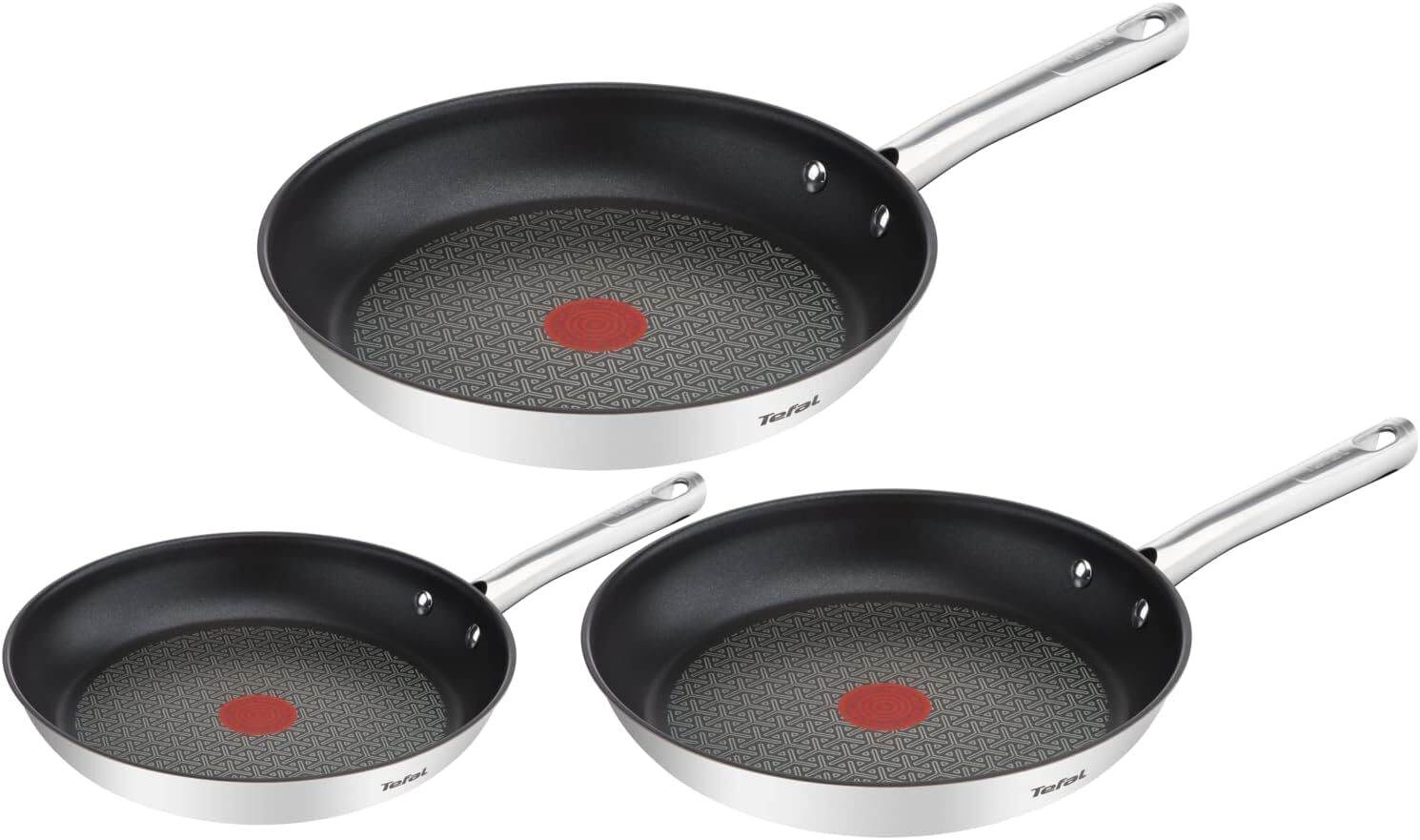 Tefal A704S3 Duetto Set di 3 padelle | 20,24 e 28 cm | indicatore di...