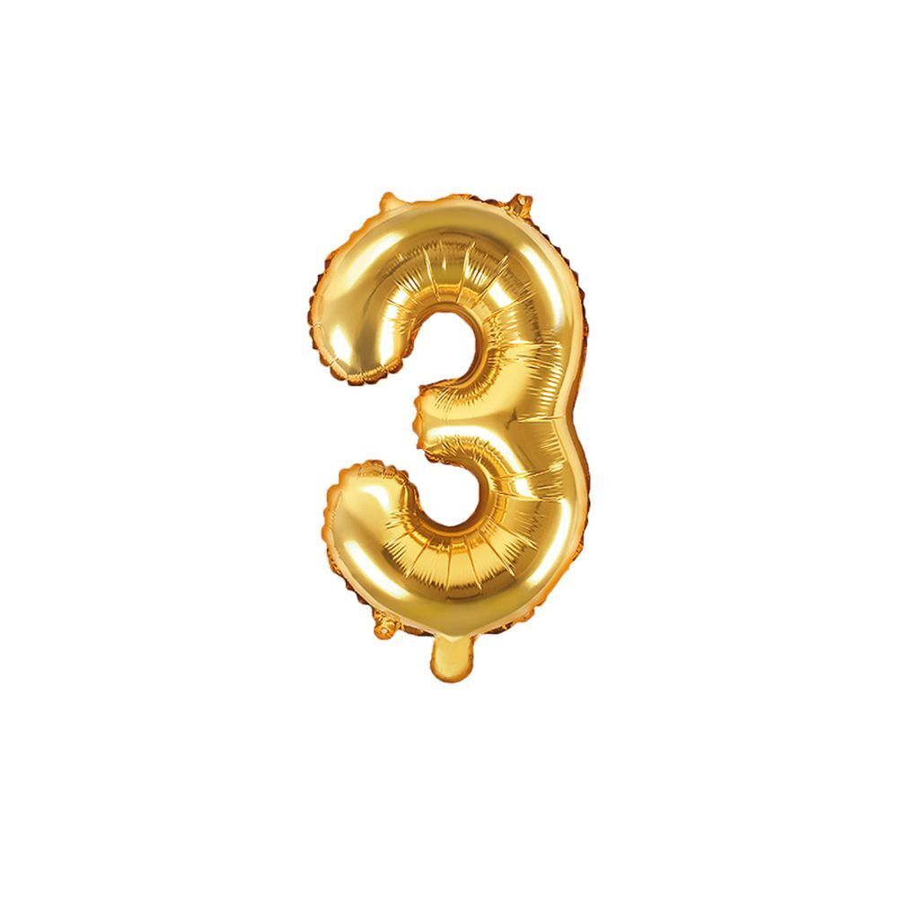 Palloncino FOIL MYLAR numero 3 ORO 35 cm 0Z1E