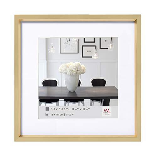 Walther Design Steel Style Cornice Foto da Parete in Plastica, Oro, 30 x 30 cm