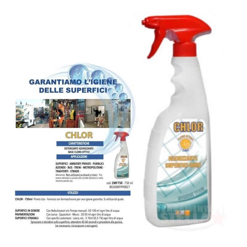 DETERGENTE IGIENIZZANTE CHLORA BASE DI CLORO IGENIZZANTE SUPERFICI DURE SGRASSA