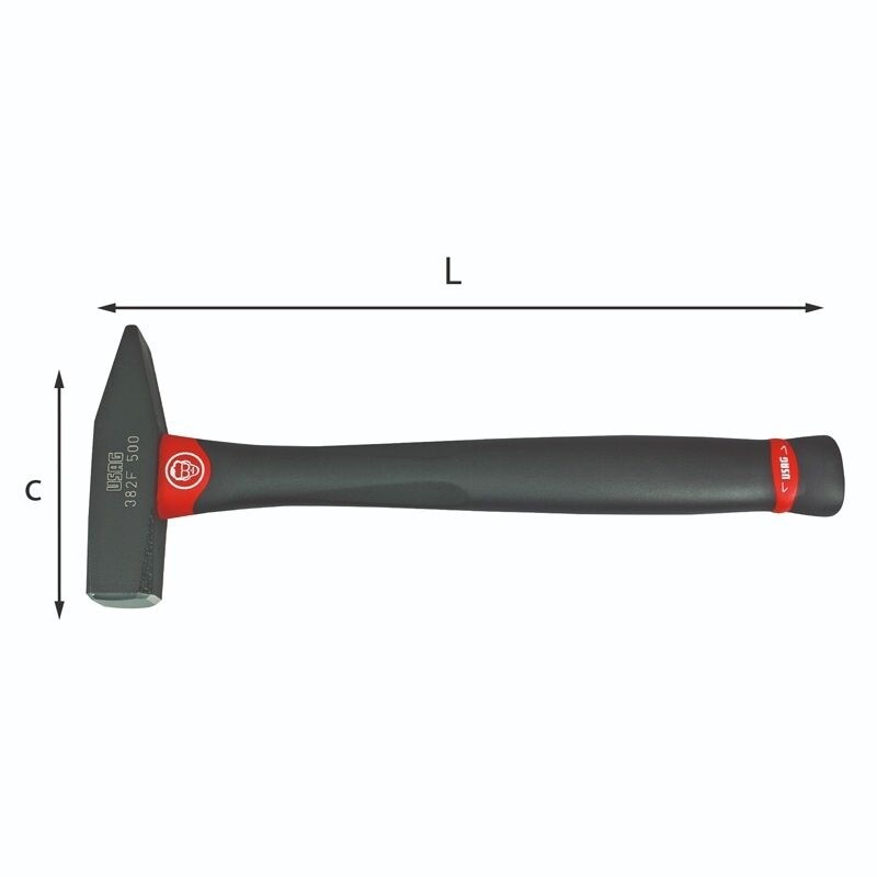 Martello per meccanici manico in graphite 382 f 500 gr