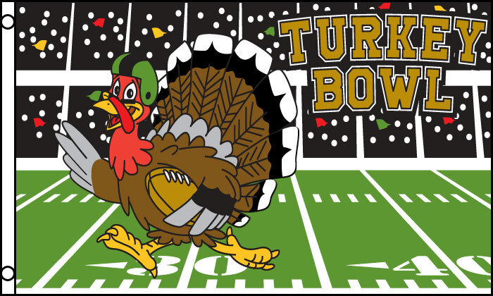 BANDIERA FOOTBALL AMERICANO TURKEY BOWL 150x90cm - BANDIERA SUPERBOWL 90 x 150 c