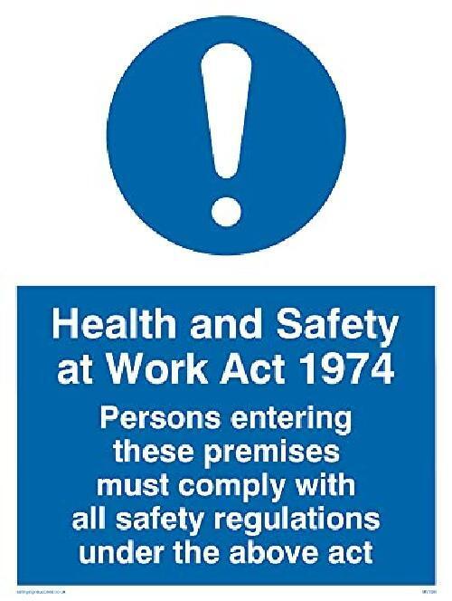 Confezione da 5  Salute & Safety Work Act 1974  150 x 200 mm  A5P