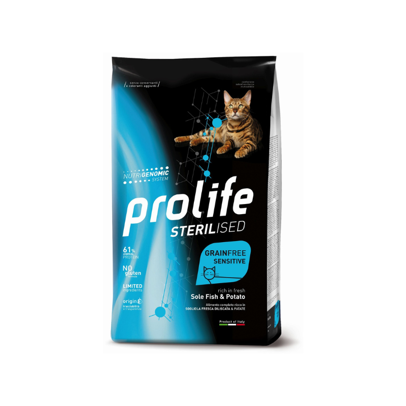 Prolife cat sterilised grain free sensitive sogliola e patate 1,5kg