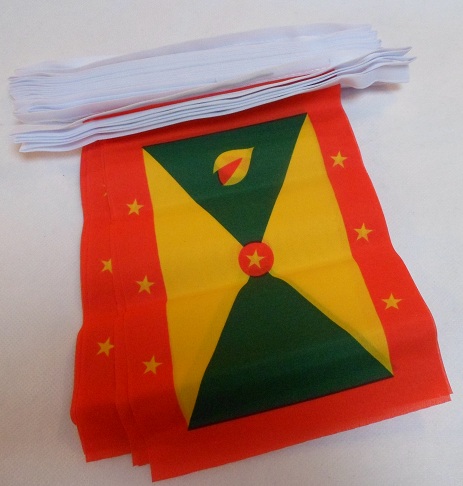 GHIRLANDA 6 metri 20 BANDIERE GRENADA 21x15cm - BANDIERA GRENADINA 15 x 21 cm -