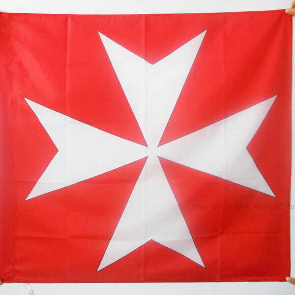 BANDIERA CROCE ORDINE DI MALTA 90x90cm - BANDIERA SAN GIOVANNI DI GERUSALEMME 90