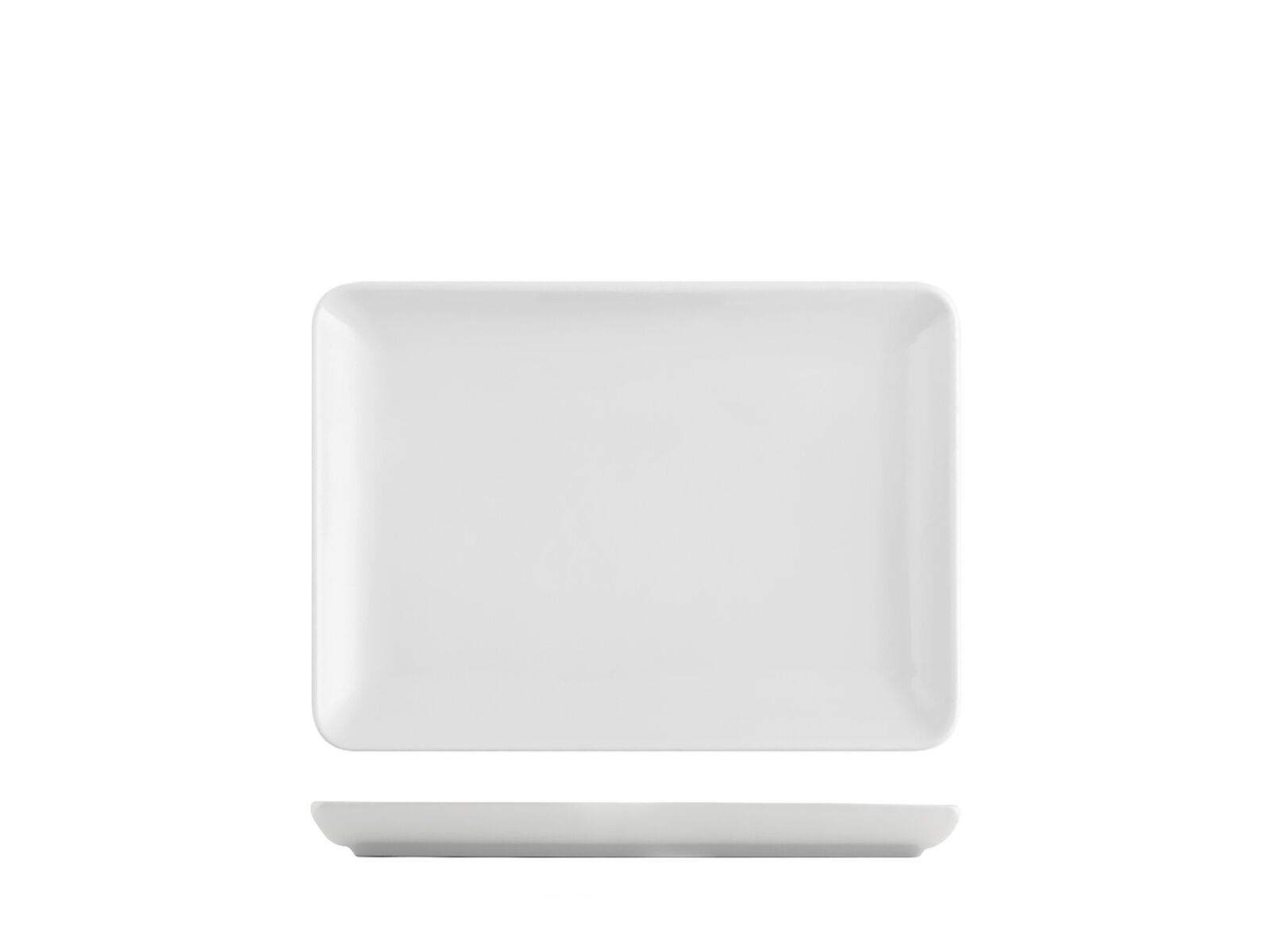 H&H Set 6 Piatti Rettangolari Pearl Bianco Cm20X27