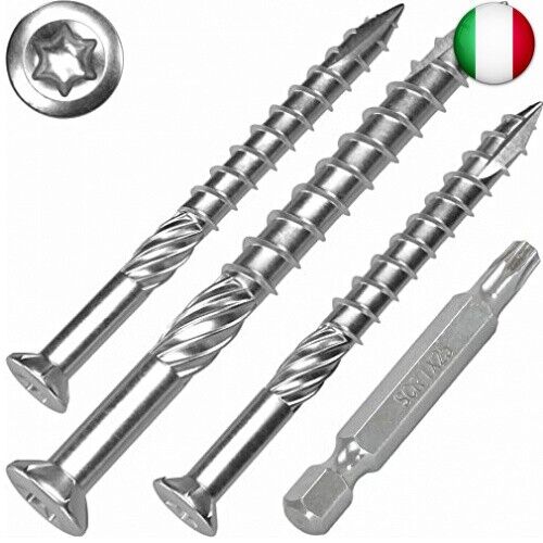 Set di 5 x 50 viti Torx da terrazza C1 in acciaio inox temprato, conpunte Wera T
