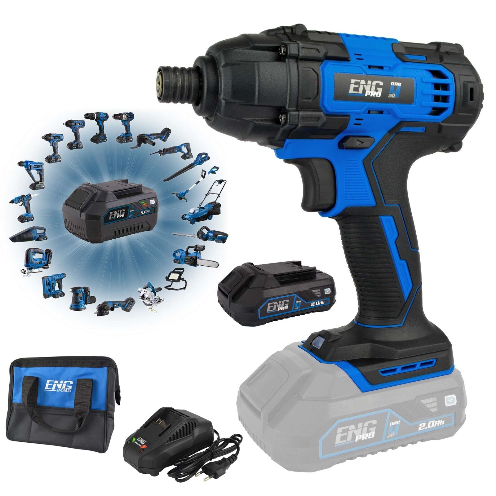 Avvitatore a impulsi 1/4" - Linea professionale ONE4ALL 20V - 1 batteria 2.0Ah