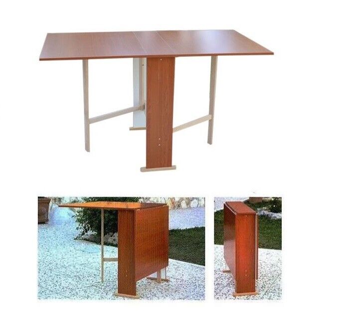 TAVOLO PIEGHEVOLE RICHIUDIBILE LEGNO FORMICA SALVASPAZIO 75x140 NOCE 4 2023
