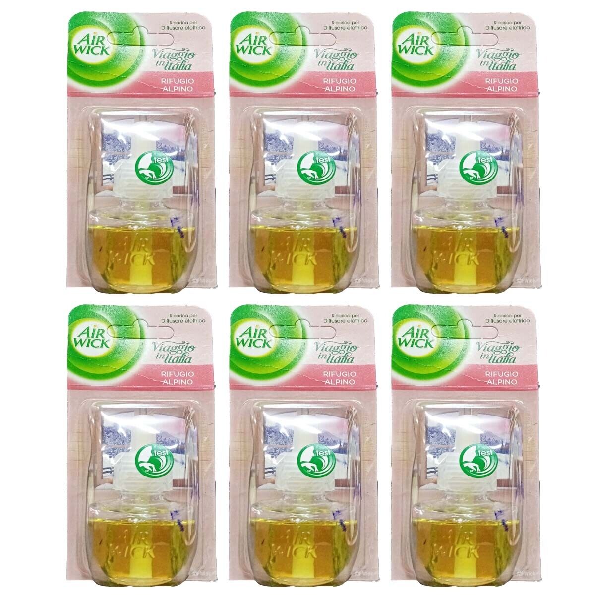 6 Ricariche per Diffusore Elettrico AIR WICK Rifugio alpino profumo