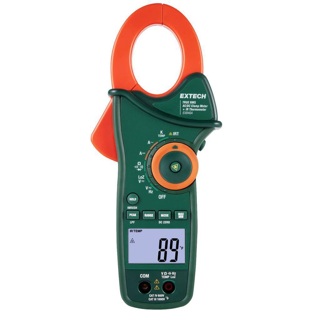 Extech Extech EX840A Pinza amperometrica digitale Termometro IR CAT IV 600 V