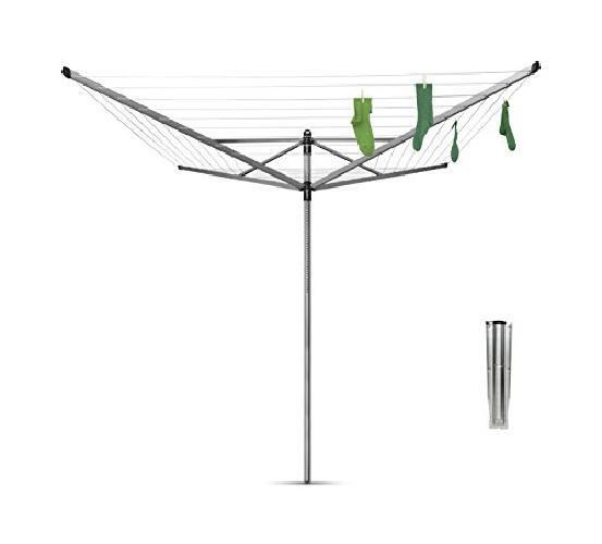 Brabantia - Stendibiancheria a Ombrello Lift-O-Matic - 50m di Spazio per Stender