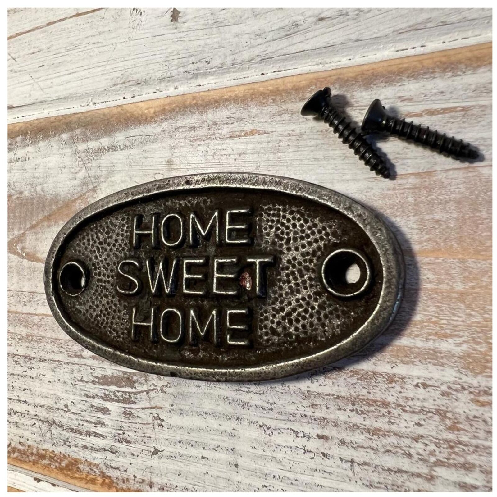 Cast Iron Antique Style HOME SWEET HOME PLAQUE SIGN