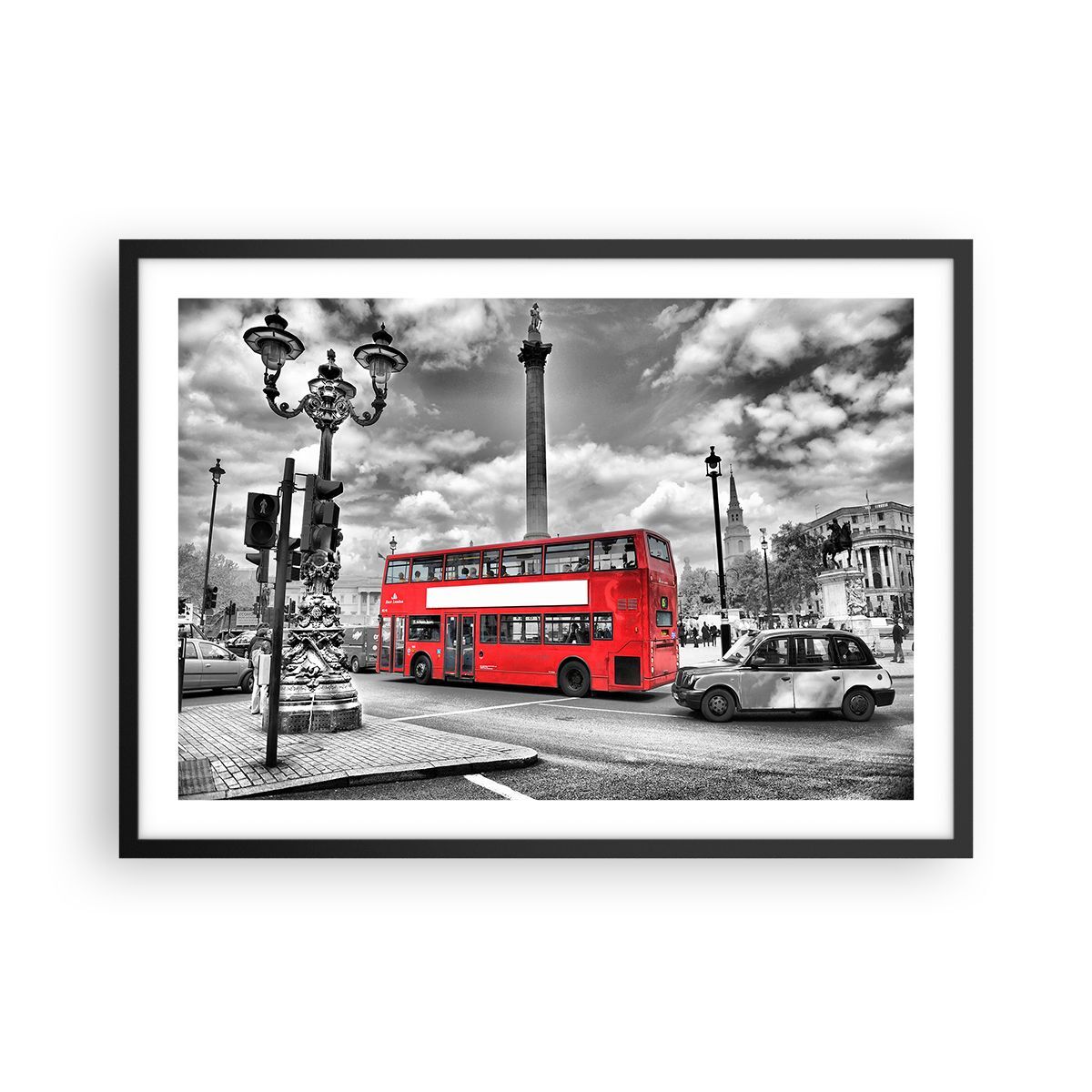 Poster 70x50cm Trafalgar square taxi londra Stampe Immagini Quadri Moderni