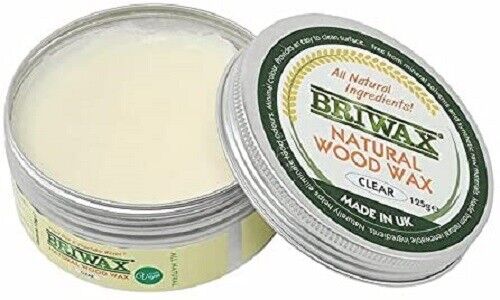 Briwax Trasparente Legno Naturale Cera 125g Fatto Da Ingredienti 100% Vegano