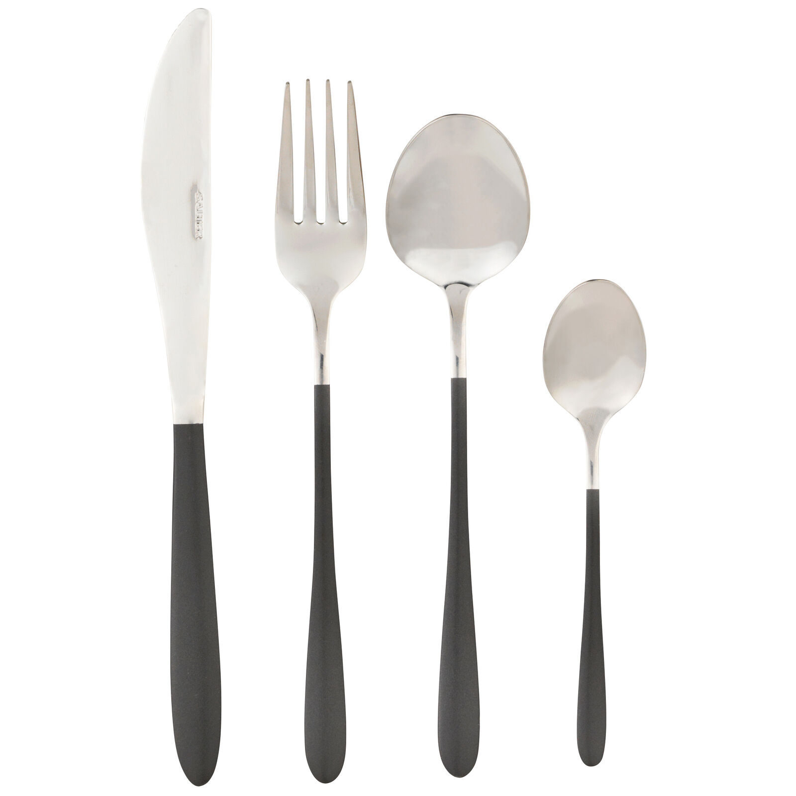 Salter Cosmos Set di 16 posate in acciaio inossidabile, nero/argento BW11071EU7