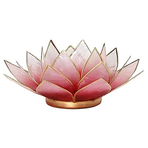 Portalumino Loto dei Chakra Capiz arancio bordo dorato (t3j)