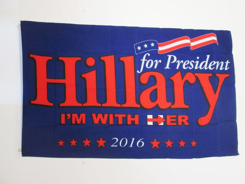 BANDIERA HILLARY CLINTON PRESIDENTE STATI UNITI 2016 150x90cm - BANDIERA D'HILLA