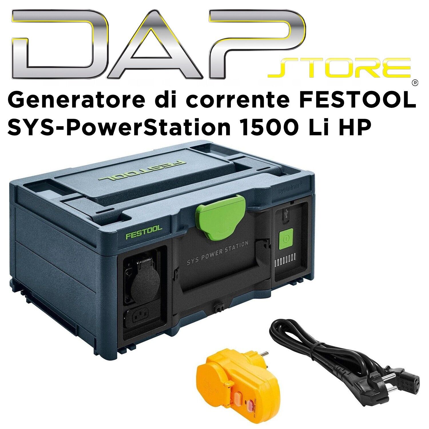 FESTOOL - Generatore di corrente SYS Powerstation SYS-PST 1500 Li HP con cavo 2m