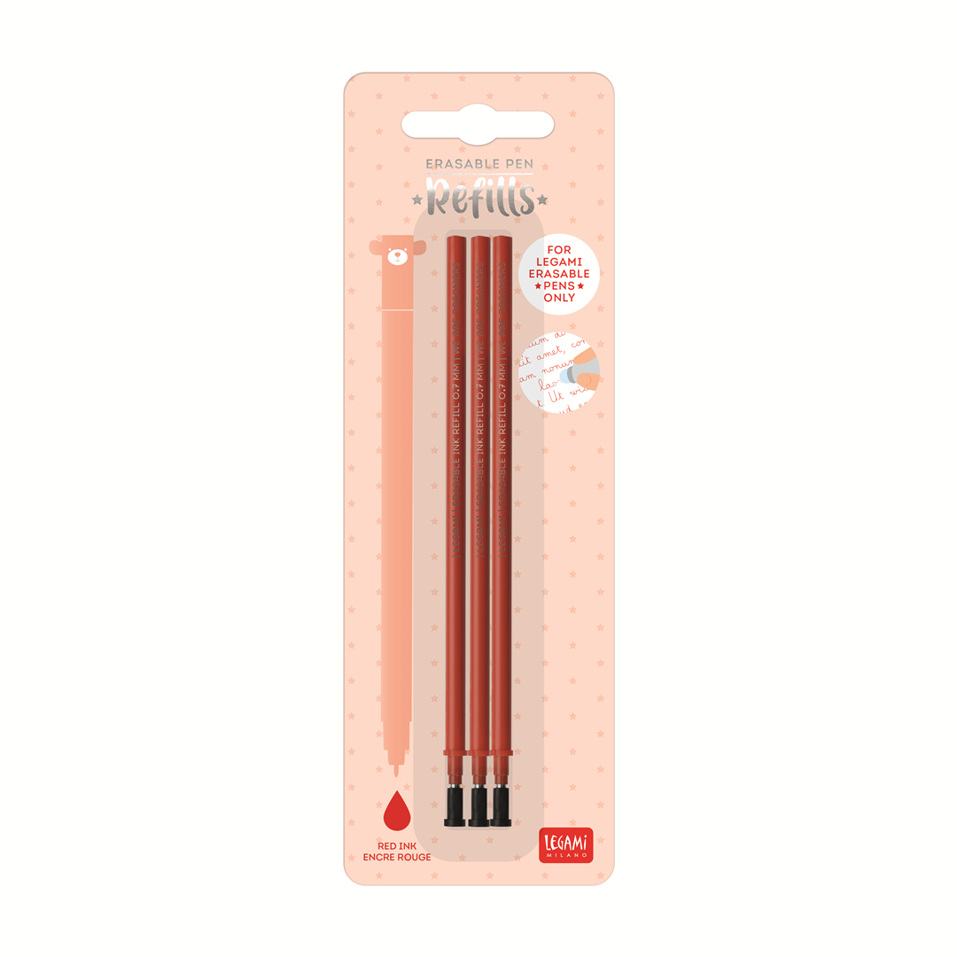 Refill Per Penna Cancellabile  3pz Rosso | Legami