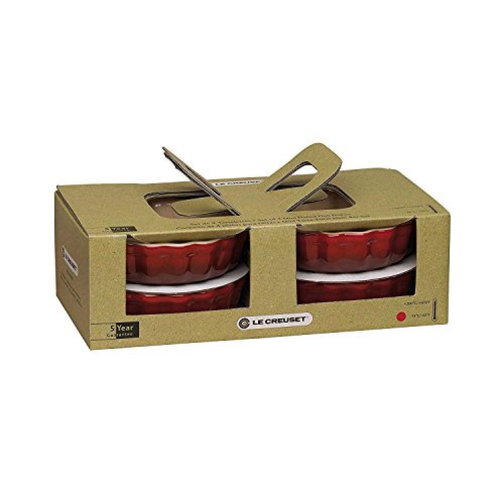 (TG. 11 cm) Le Creuset Set di Mini Tortiere, 4 Pezzi, Rotondo, 200 ml/ Ø 11 cm,