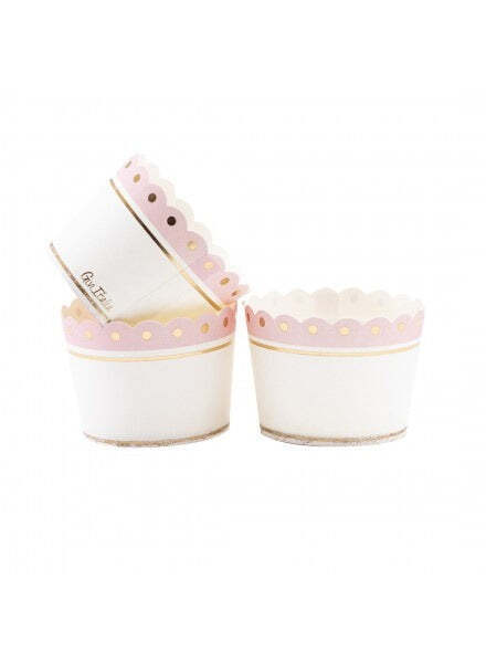 GIVI ITALIA Pirottini Carta (20 pz) - Stampa Rosa e Oro 5x4.5 cm