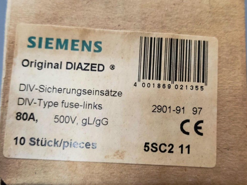 Fusibile SIEMENS 5SC2 11 - 80A 500V gG